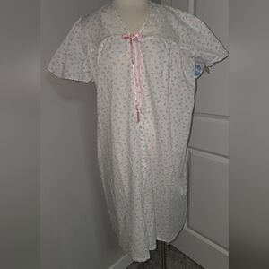 Coffee Time JCPenneys Vintage NWT Floral Button-Down Nightgown XL Made In USA